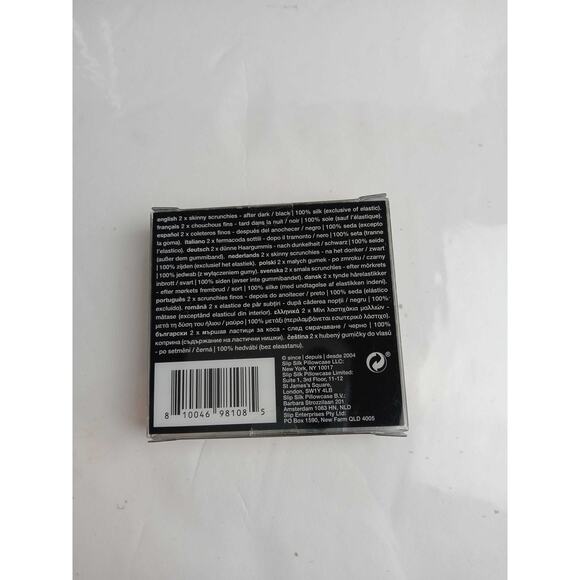 NWT Slip Unisex Pure Silk Skinny Scrunchies, Black/white-OS - Picture 2 of 2